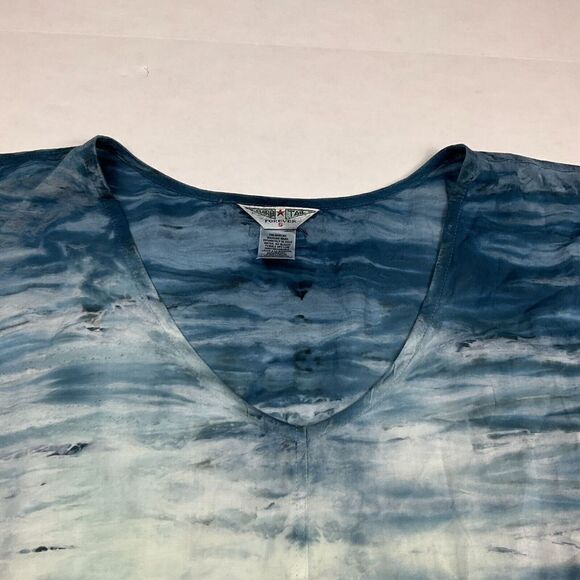 Hard Tail Forever Womens V-Neck Top Printed V-Neck Short Sleeve Loose Fit Small - Picture 3 of 11